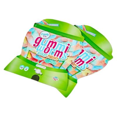 China Custom Plastic Mylar Packaging Special Shaped Barrier Zip Gummy Bag Stand Up Pouch for sale