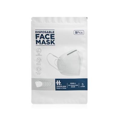 China Custom High Quality Moisture Proof Resealable Aluminum Foil Packaging Bag For KN95 Face Mask Individual Package for sale