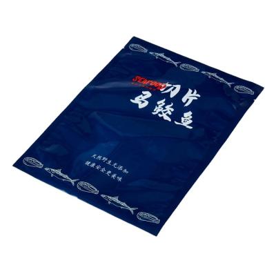 China Barrier Plastic Vacuum 3 Side Seal Frozen Food Fruits Packaging Resealable Bag For Frozen Fish for sale