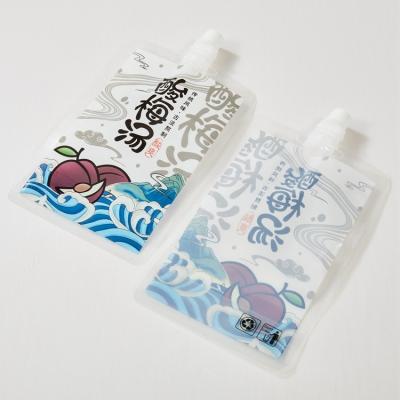 China Barrier Printed Plum Stand Up Packaging Pouches With Spout Liquid Doypack Syrup Stand Up Spout Plastic Pouch for sale