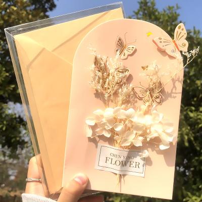 China Japan Hot Sales Greetings 4 Pack All Occasion Notecards Butterflies Holiday Cards included Envelope and Crystal Box for sale