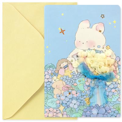 China Japan Beautiful Lovely 4 Design Option Signature Birthday Card with envelopes for Sister Kid Friends Family for sale