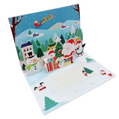 China China Customize Low Moq Paper Happy Christmas Card with Envelope Assortment 8 Designs New Year Coming Congratulations for sale