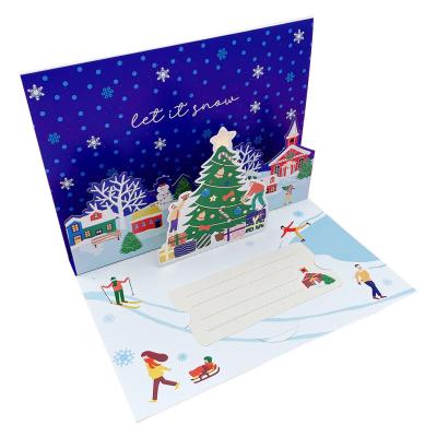 China China 8pcs Mix Merry Christmas Greeting Card Outside Play Scene Custom Blank Cards Christmas Party Invitation Card New Year Gifts for sale