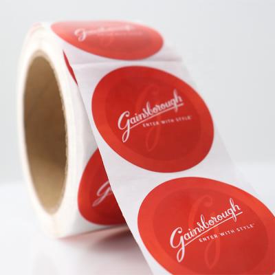 China High Grade Waterproof Roll Wrap Waterproof White Color Round Custom Printing Adhesive Vinyl Label Sticker for sale