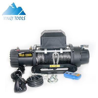 China XINQI 4x4 AUTOMATIC Recovery Winch Off Road 4WD Electric Winch 12v 12000lb Synthetic Rope Towing Truck for sale