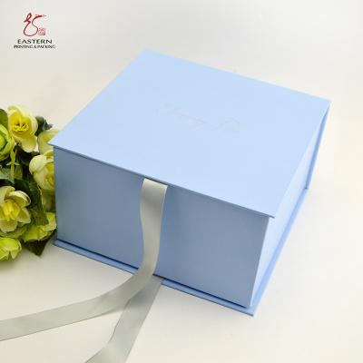 China Tipo cajas del cajón de cartón cuadradas azules elegantes con la cinta en venta