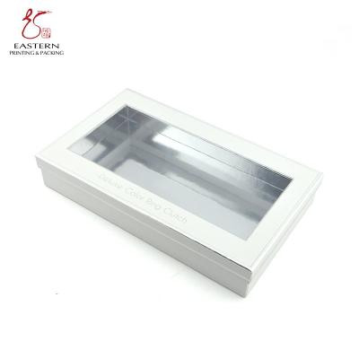 중국 Plain 30mm Height  Rectangle White Cardboard Gift Boxes With Clear Lid 판매용