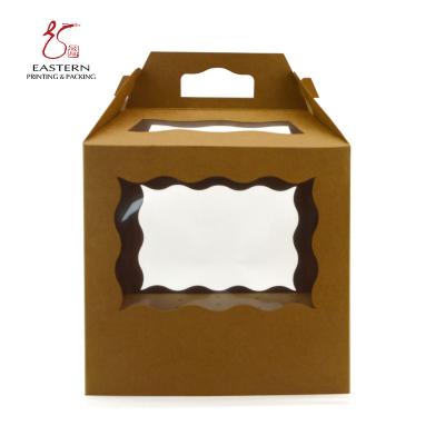 China Caja de la categoría alimenticia de Brown de la naturaleza 350gsm Kraft con la ventana clara en venta