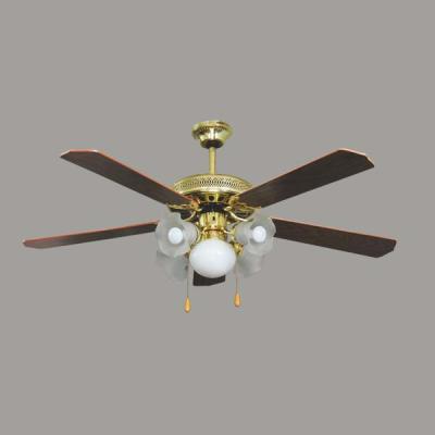 China With Light European Style Decorative 52 Inch Wooden Ceiling Fans With Light for sale