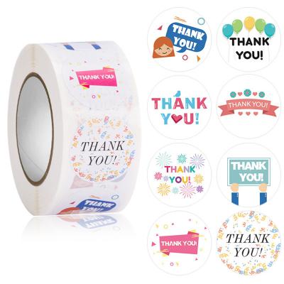 China Waterproof Special Design Gift Package Label Cute Round Drink Juice Label Thank You Butterfly Flower Sticker for sale