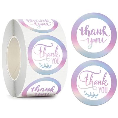 China 1.5 Inch Waterproof Success Daily Life Printing Label Custom Thank You Sticker Pack Rainbow Laser Label Sticker for sale