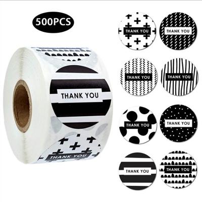 China New Design Waterproof Thermal Printing Round Adhesive Sticker Custom Waterproof Thank You Sticker for sale