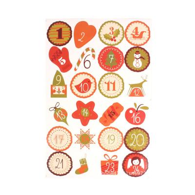 China New Style 2022 Cartoon Waterproof Cute Gift Consecutive Number Adhesive Waterproof Sticker Christmas for sale