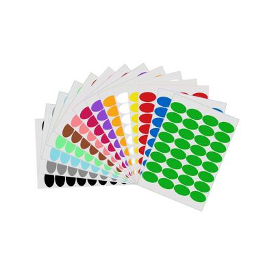 China Waterproof 30*15mm Manufacturer Customized Colorful Oval Adhesive Dot Sticker Coding Label Writable Sticker for sale