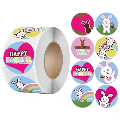 China New Fashion Wholesale Waterproof Bunny Rabbit Egg Happy Easter Custom Painted Stickers for sale