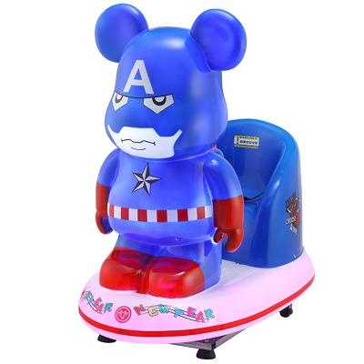 China Shopping mall cartoon character modeling children automatic music rocking car for sale