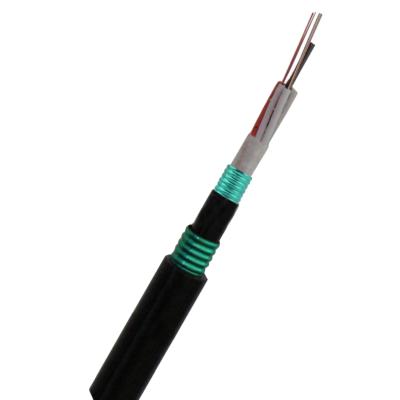 China PE 2-144 Direct Buried Double Core G652D Duct Fiber Optic Cable GYTS53 Direct Burial Anti Rodent for sale