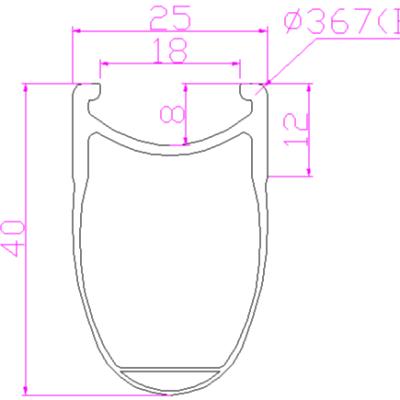 China Lightweight Kids Bikes Carbon Rim For 18ich Bike 40mm Depth Anvil Rim 25mm Width for sale