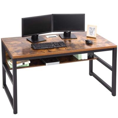 China (Height)Adjustable Wooden Desk And Metal Frame With Two Drawers Home Office Computer Desk for sale