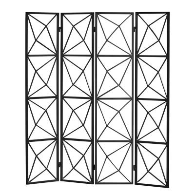 China Wholesale Modern Luxury Simple Floor Small Room Divider Movable Metal Iron Folding Room Divider Light Screen for sale