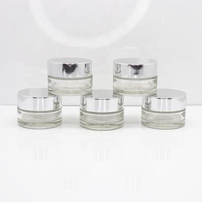 China 20g Personal Care Cosmetic Cream Jars Clear Glass Bottle Container 5g/10g/15g/20g/25g/30g/50g/100g For Cosmetic Packaging for sale