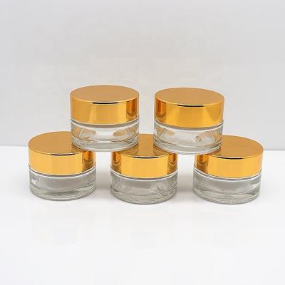 China Transparent personal care glass bottle jars 20g clear glass cream jar for skin care packaging 20g package cosmetic bottles for wholesale for sale