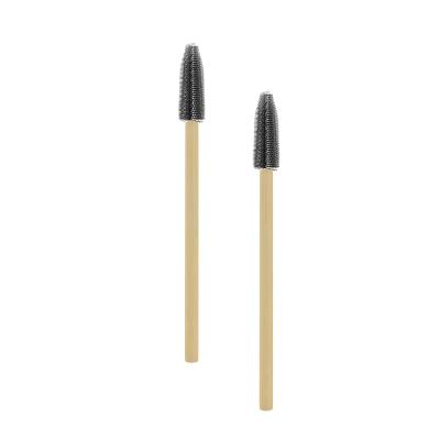 China Support Bamboo Customization Samples Black Eyelash Applicator Micro Brush for sale