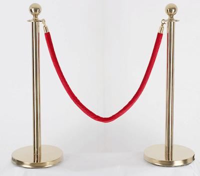 Chine Contrôle des foules Corde de velours Stanchions Hôtel Lobby Fournitures d'or Blanc argenté à vendre