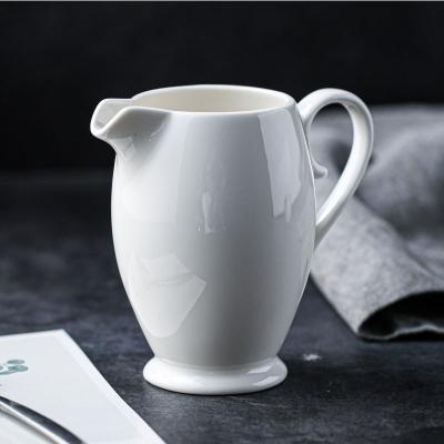 China Klassieke Custom Design Fijne Bone China Creamer Melkpot Met Handvat Voor Thuis Te koop