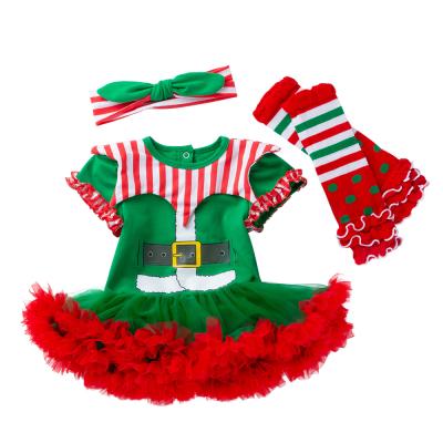 China Babany Breathable Bebe Newborn Babies My First Christmas Clown Outfit Short Sleeve 3pcs Costume for sale