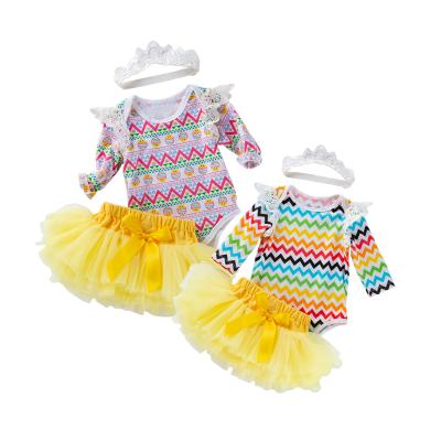 China Breathable Sleeve Outfit Floating Skirt Romper Babies 0-2 Years Old My First Easter Costumes for sale