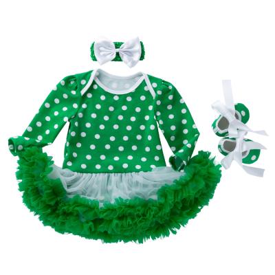 China Breathable Newborn Babies Outfits St Patricks Day Costumes Long Sleeve Romper Dress Clothes 2pcs for sale