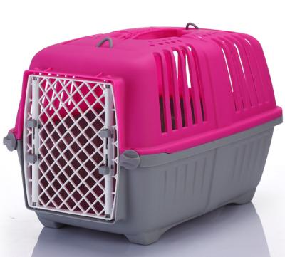 China 2021 Logo Printing House Pet Cage Multiple Colors Outdoors Cheap Custom Car Carrier Travel PP Plastic Material Eco-friendly Pet Carrier for sale