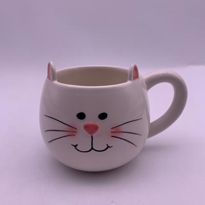 China Viable Custom Ceramic Novelty Mug Festival Gift Creative Cute Coffee Cat Mug With Ear for sale