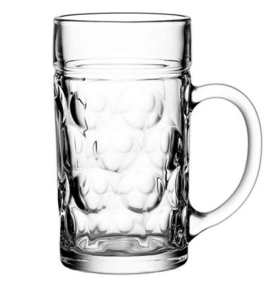 China New Best 1000ml 1L Luxury Large Size Eco-friendly Creative Classic/Postmodern Whiskey Clear Mug For Bar Nightclub Craft Glass Beer Mug for sale