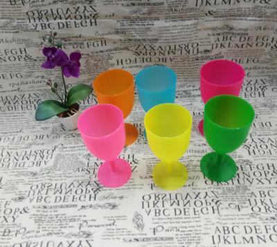 China 6 PCS PP Vintage BPA Free Plastic Wine Glass Eco-Friendly Eco-Friendly Colorful Plastic Cocktail Pokal For Home Bar Nightclub Wine Goblet for sale