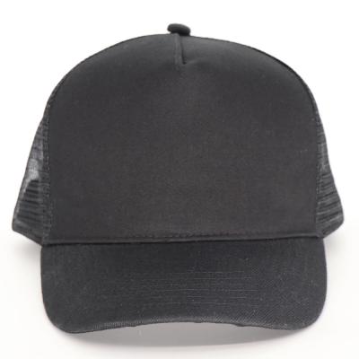 China JOINT Wholesale Blank High Quality 5 Panel Trucker Hats, Black High Crown Trucker Mesh Hat for sale