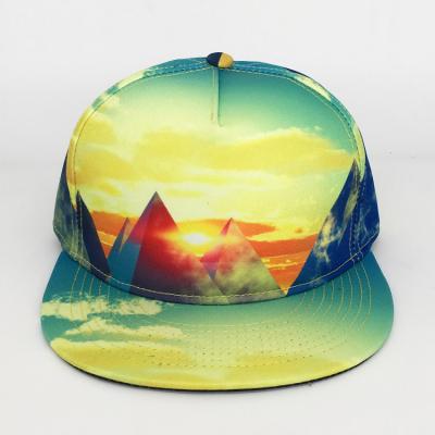 China COMMON factory price 5 panel cheap brim sublimation flat cap trucker hat for sale