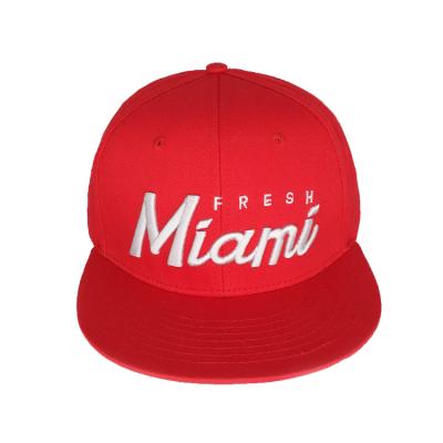 China OEM COMMON Custom Red Cotton 3d Embroidery 6 Panel Snapback Caps Hats, Flat Edge Snapback Caps for sale