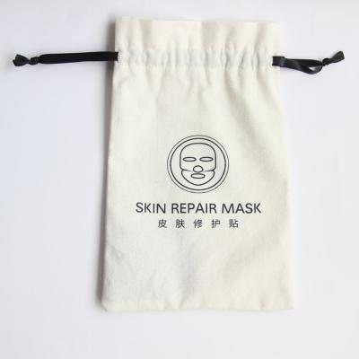 China Eco-friendly Recyclable Cotton Dust Bag Custom Recycled Cotton White Drawstring Bag With Logo for sale