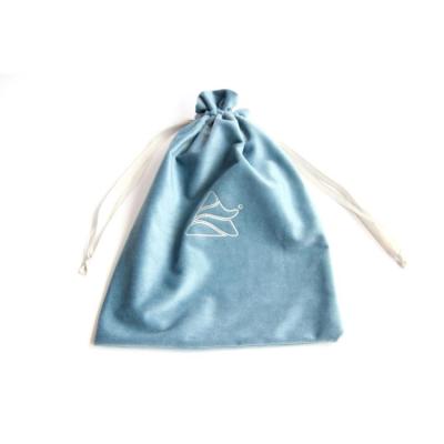 China Recyclable Custom Logo Velvet Drawstring Pouch Hot Stamping Eco-Friendly Gift Packaging Bag for sale