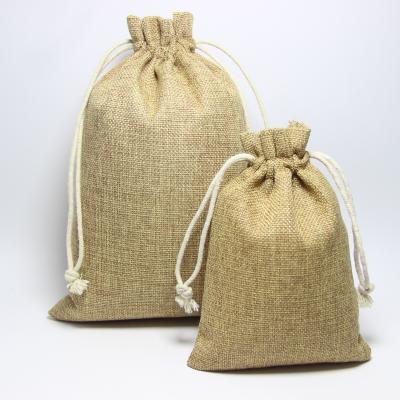 China Wholesale Manufacturer Customized Canvas Small Grocery Bag Wheat Storage Bag Coffee Bean Bag Pull Rope for sale