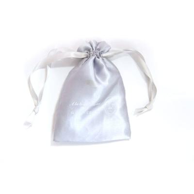 China Recyclable Custom Printed Silk Ribbon Gift Bag Dust Satin Pouch For Jewelry With Drawstring for sale