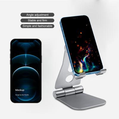 China Adjustable Aluminum Alloy Mobile Phone Stand, Foldable Mobile Phone and Tablet Holder, Folding Dual Cell Phone Holder Stand Phone Holder for sale