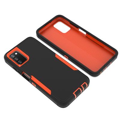 China 2021 hot sale shockproof tpu+custom logo PC color block touchntuff protector for SAMSUNG A03S phone case for sale