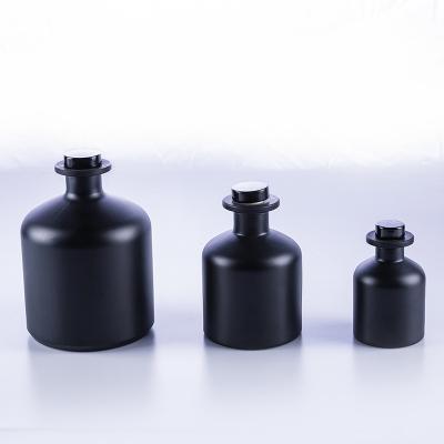 China DIFFUSER 100ml empty matte black air freshener room fragrance reed diffuser glass bottle for sale