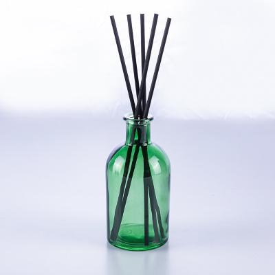 China Diffuser Oil 250ml Glass Bottle Perfume Reed Diffuser Tubular Air Freshener Green Glass Bottle for sale