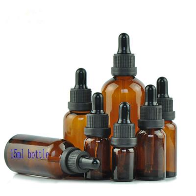 China Cosmetic 10ml 15ml 20ml 30ml 50ml 100ml Reasonable Price Essential Oil Round Brown Dropper Glass Bottle For Essence for sale