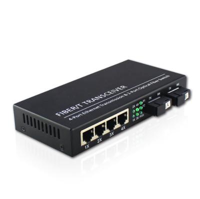 China Security Gigabit Ethernet Switch 4 RJ45 2SC Fiber Optic Media Converter Port Fiber 2F4E for sale